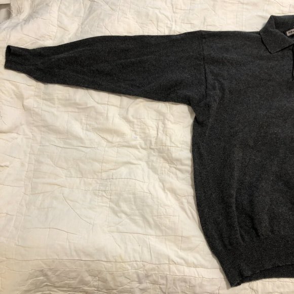 VINTAGE Italian Henry Morell Wool-Blend Long Sleeve Collared Sweater Gray XXL - Picture 4 of 15